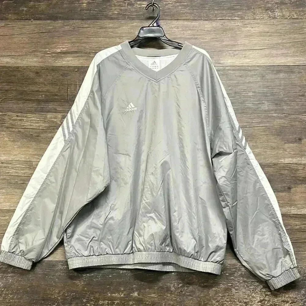 Adidas Men's Gray Lined Windbreaker Jacket